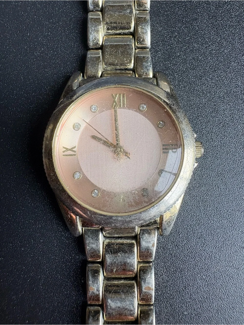 Gold-Tone‎ Pink Dial Women's Bracelet Watch